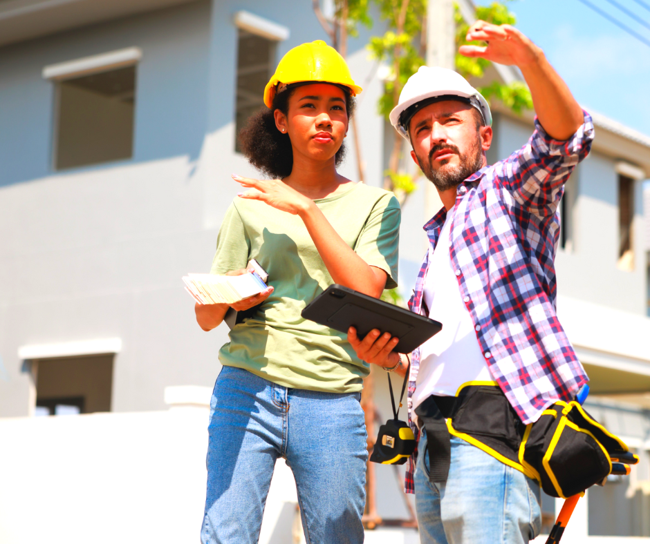 A male and female construction worker